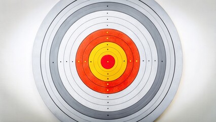 Isolated Shooting Range Target with Numbers on White Background - Stock Photo