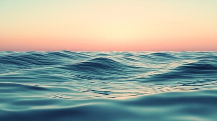 Obraz premium Peaceful Ocean Sunset with Soft Pink and Blue Hues
