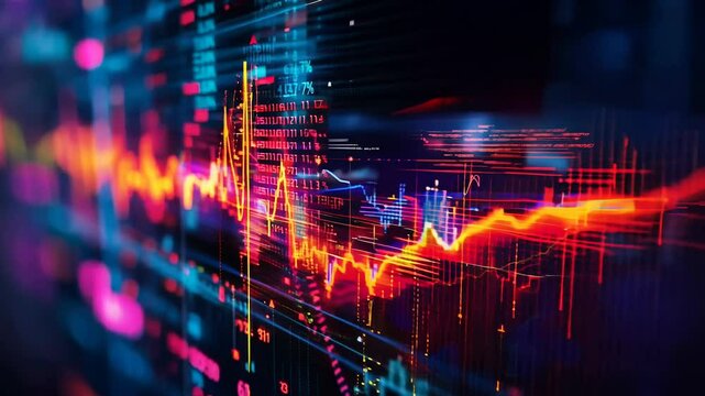 Complex patterns of medical data are illustrated through vibrant colors and dynamic shapes, revealing correlations that support research and decision-making in healthcare systems.
