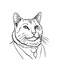 illustration of a cat with a suit