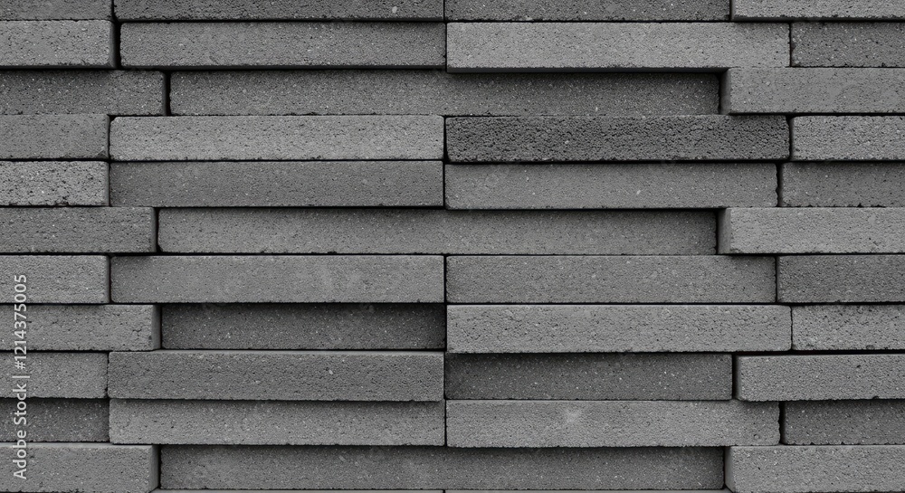 Poster texture of stacked concrete blocks with distinct joint lines and rough surfaces in varying shades of