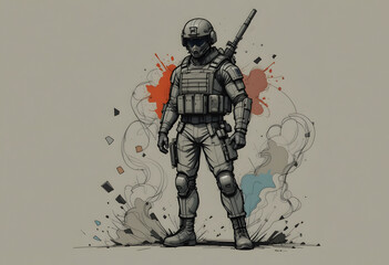 Stylized Soldier Sketch: Art for Creativity and Inspiration