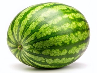 Juicy Watermelon Isolated on White Background - Fresh Summer Fruit Stock Photo