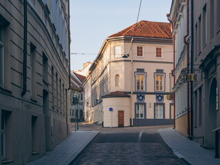 Vilnius Old Town. Beautiful street in the city center