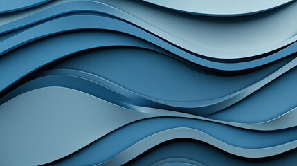 Fototapeta premium Abstract blue layered waves creating a dynamic fluid appearance with smooth gradients and elegant curves.