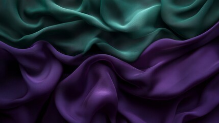 Fototapeta premium Elegant Draped Fabric in Shades of Teal and Purple