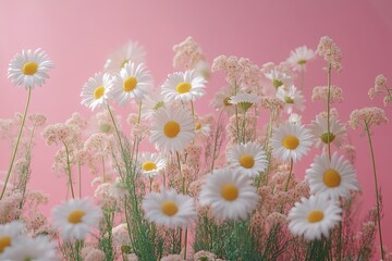 Beautiful spring and summer chamomile flowers