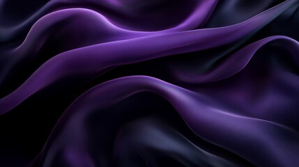 Obraz premium Elegant Purple Fabric Drapes with Smooth Waves and Deep Shadows