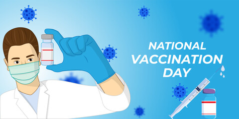 Vector illustration of National Vaccination Day social media template