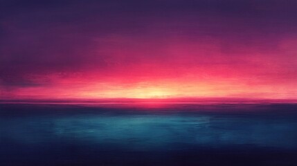 Obraz premium Vibrant Sunset over Calm Ocean, Pink and Blue Hues