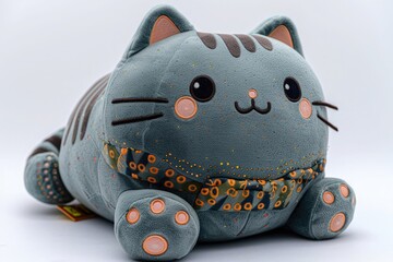 Pusheen Fluffy Cartoon Character Cut Out On A White Background