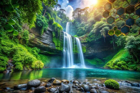 Lipid Bilayer Molecular Model & Hikong Alo Falls, Lake Sebu, Philippines