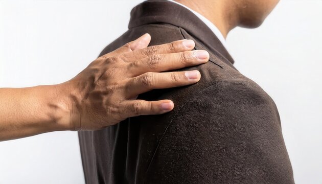 A supportive gesture showing encouragement and compassion.