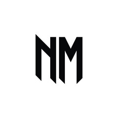 NM monogram logo design letter text name symbol monochrome logotype alphabet character simple logo