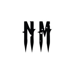 NM monogram logo design letter text name symbol monochrome logotype alphabet character simple logo