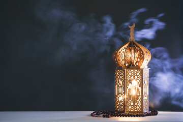 Festive greeting card for Muslim holy month Ramadan Kareem.