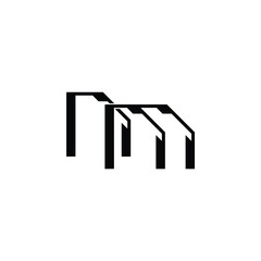 NM monogram logo design letter text name symbol monochrome logotype alphabet character simple logo