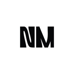 NM monogram logo design letter text name symbol monochrome logotype alphabet character simple logo