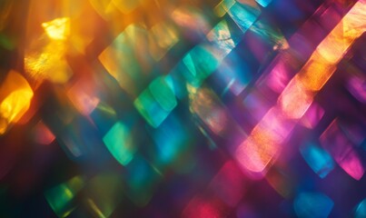 colorful prism light leak overlay on dark background