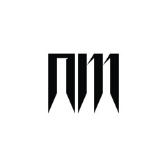 NM monogram logo design letter text name symbol monochrome logotype alphabet character simple logo