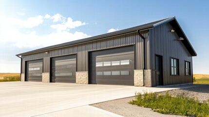 A large-scale modern barn with a minimalist design