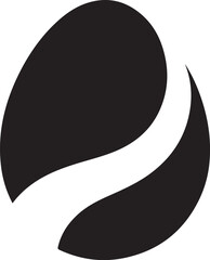 Easter egg black soild silhouette vector on transparent png background