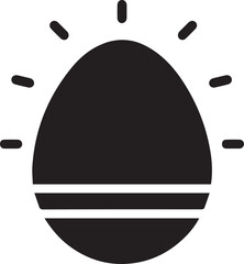 Easter egg black soild silhouette vector on transparent png background