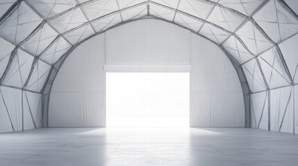 Arched fabric hangar 