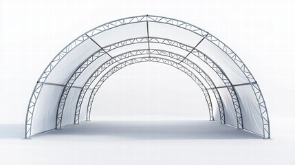Arched fabric hangar 