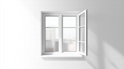 Obraz premium Open Window with Sunlight: A crisp, clean image of a white windowpane, slightly ajar, inviting the sunlight to flood in. Its simplicity evokes a sense of fresh air, possibility, and welcoming space.