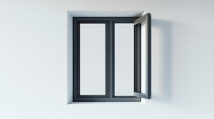 Open Window with Grey Frame: A minimalist view of a partially open window with a grey frame, offering a glimpse of the possibilities beyond.