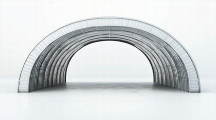 Obraz premium Arch-Shaped Metal Structure: A series of arched metal structures create a visually striking and modern architectural design. The clean lines and repetitive pattern suggest strength, durability.