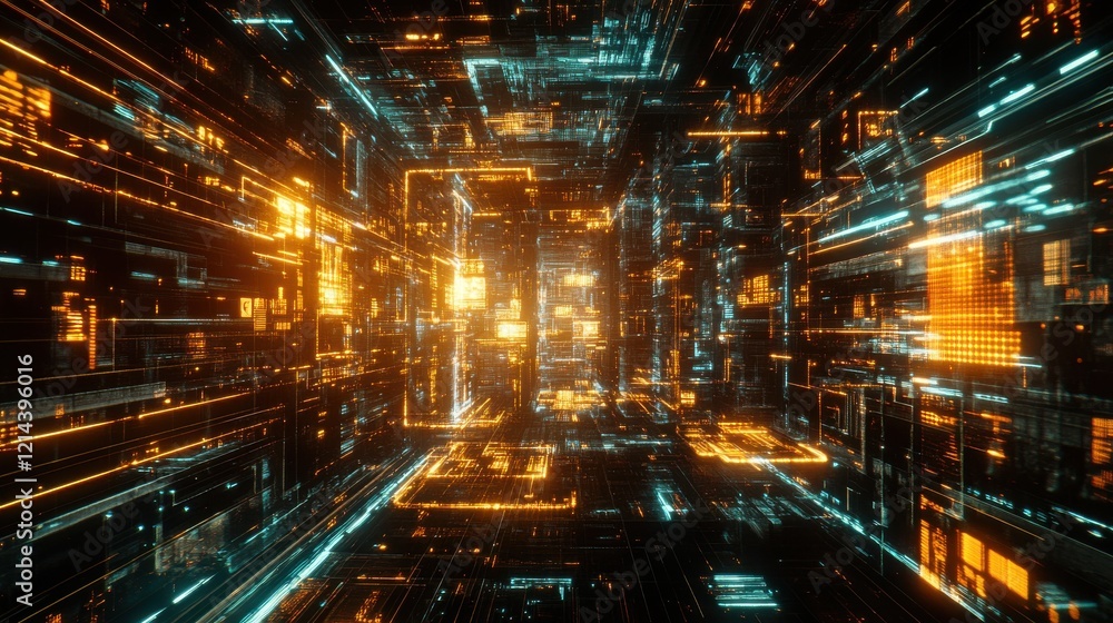 Aufkleber dynamic data visualization in bright office environment