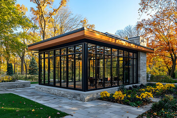 Obraz premium Autumn Garden Glass House Design Ideas