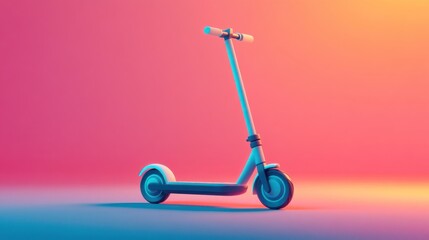 Electric scooter studio shot, colorful background, transportation, modern design