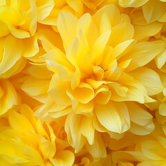 Yellow dahlia flowers with vibrant petals in a soft closeup composition