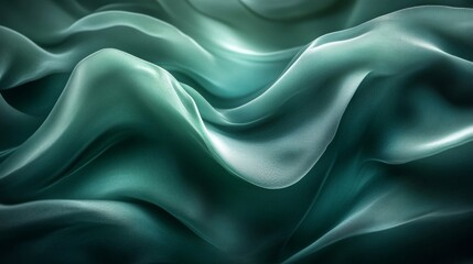 Obraz premium Elegant Draped Teal Silk Fabric Texture