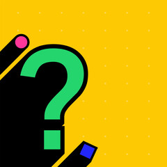 Question mark copy space background. Quiz banner template.