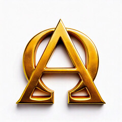 3d gold text alfa  omega
