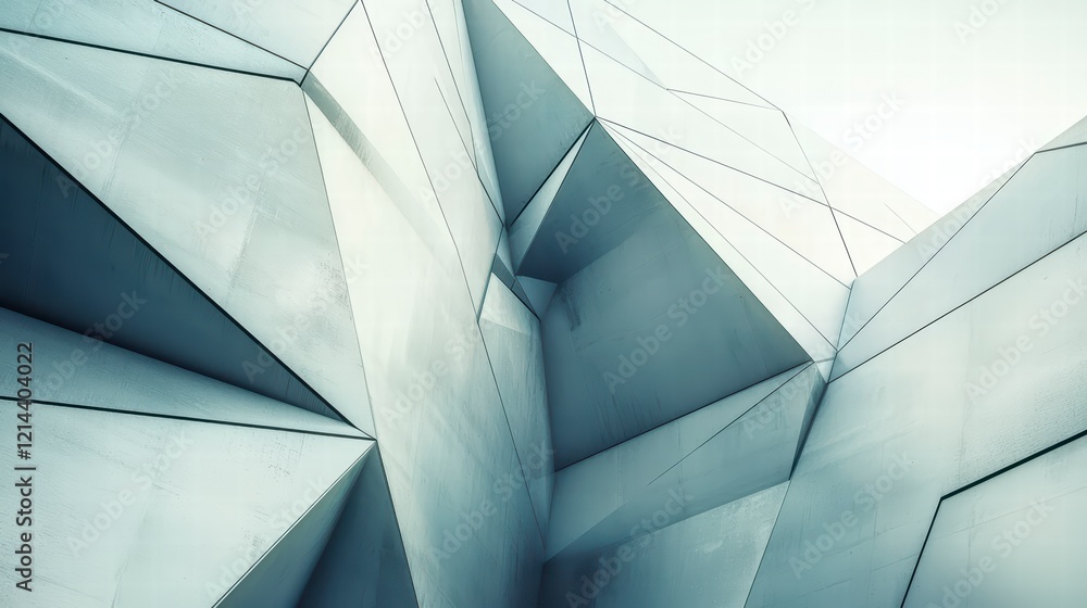 Aufkleber abstract architectural facade: a striking abstract view of a modern architectural facade with sharp 
