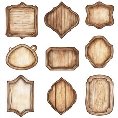 Naklejka premium Decorative Wooden Frame Collection for Creative Design Projects