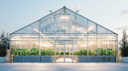 Fototapeta premium Innovative high-tech greenhouse