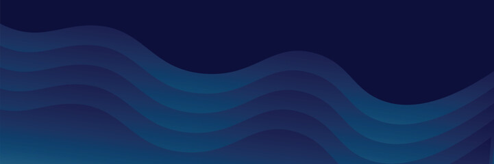 Naklejka premium abstract dark blue banner background with smooth curves and fluid. vector