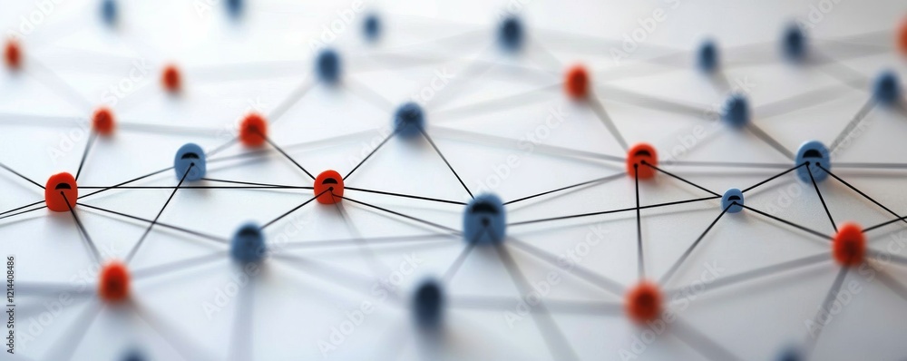 Poster communication and network connection concept, internet background with many links
