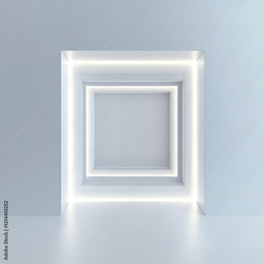 Poster modern minimalist square frame with soft glowing light effect
