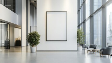 Fototapeta premium Modern Interior Space with Empty Frame and Natural Light