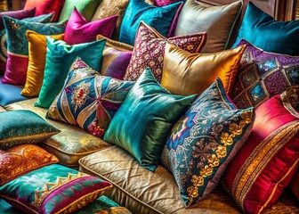 Luxurious Throw Pillows & Cushions:  A Diverse Collection of Textures and Colors