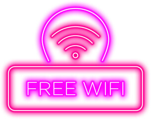 Neon Free Wifi Sign Lettering