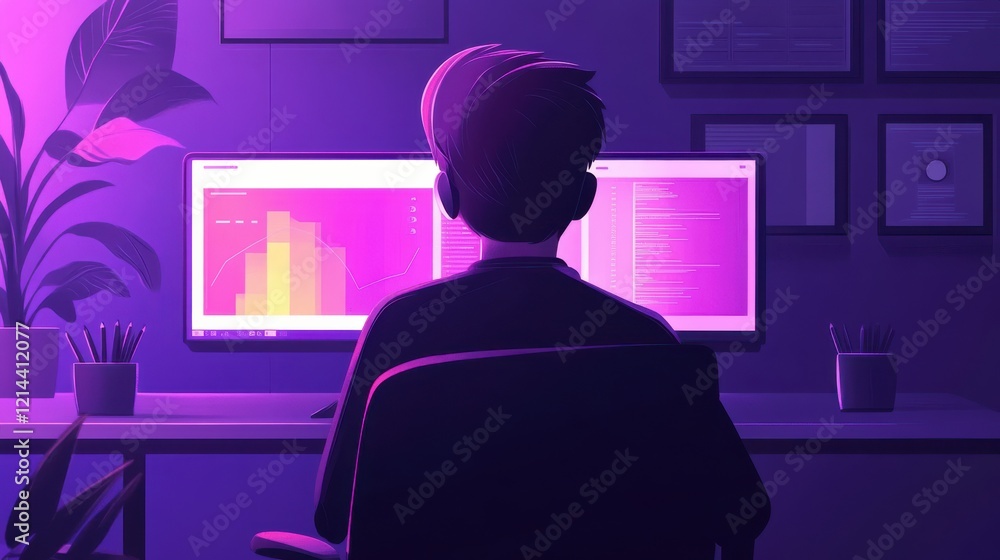 Poster real-time data visualization with colorful gradients