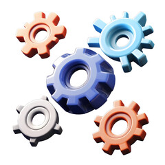 Settings Gear Icons 3d cartoon style illustration